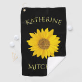 Gelbblütenschwarzer Individuelle Name Golfhandtuch (Insitu)