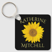 Gelbblütenschwarzer Individuelle Name Schlüsselanhänger (Vorderseite)