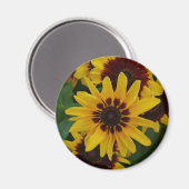 Gelbbraun-Blume-Magnet Magnet (Vorderseite/Rückseite)