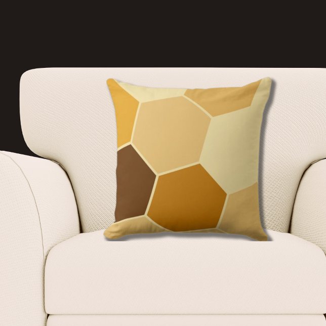 Gelbbraun-Hexagon-Muster Kissen (Yellow Brown Hexagon Pattern Throw Pillow)