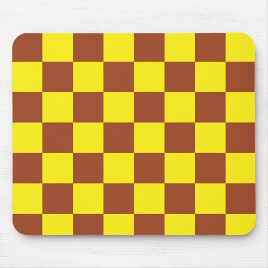 Gelbbraun, kariertes Karo-Muster Mousepad (Vorne)