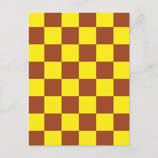 Gelbbraun, kariertes Karo-Muster Postkarte (Vorderseite)