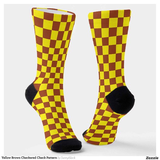 Gelbbraun, kariertes Karo-Muster Socken