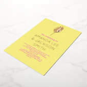 Gelbbraun-Rosa-Sprig-Leaf-Hochzeitstil-Rose Folieneinladung (Gedreht)