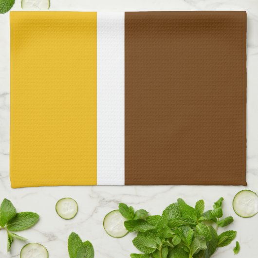 Gelbbraun-Schlichte Farbblockgestaltung Geschirrtuch (Gefaltet)