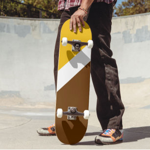 Gelbbraun-Schlichte Farbblockgestaltung Skateboard