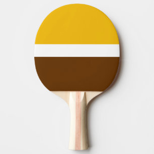 Gelbbraun-Schlichte Farbblockgestaltung Tischtennis Schläger