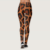 Gelbbraun-Schwarz-Leopard-Tierdruck Leggings (Rückseite)