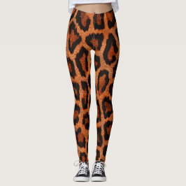 Gelbbraun-Schwarz-Leopard-Tierdruck Leggings