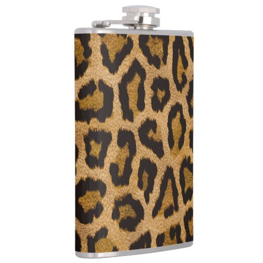 Gelbbraun, schwarzer Leopard Flachmann (Rechts)