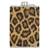 Gelbbraun, schwarzer Leopard Flachmann (Rückseite)