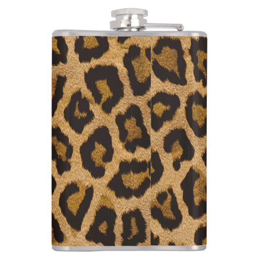 Gelbbraun, schwarzer Leopard Flachmann (Rückseite)