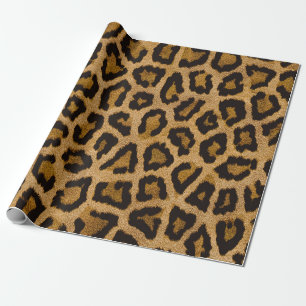 Gelbbraun, schwarzer Leopard Geschenkpapier