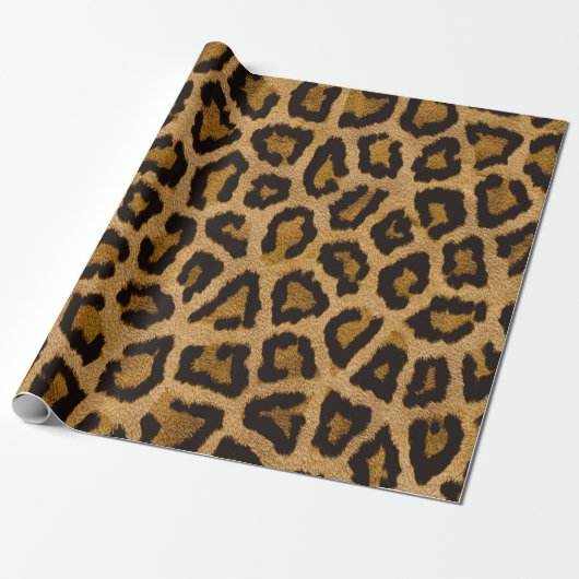 Gelbbraun, schwarzer Leopard Geschenkpapier (Ungerollt)
