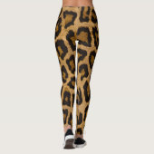 Gelbbraun, schwarzer Leopard Leggings (Rückseite)