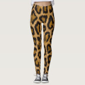 Gelbbraun, schwarzer Leopard Leggings (Vorderseite)