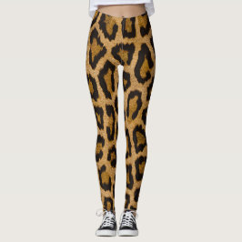 Gelbbraun, schwarzer Leopard Leggings