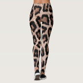 Gelbbraun, schwarzer Leopard Leggings (Rückseite)