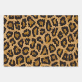 Gelbbraun, schwarzer Leopard, Tierdruck Geschenkpapier Set (Vorderseite)