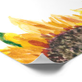 Gelbbraun-Sonnenblume Weiß, nicht eingeklemmt Hoch Poster (Ecke)