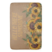 Gelbbraun Sonnenblumen Sonnenschein Badematte (Vorderseite Vertikal)
