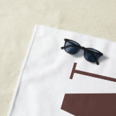 Gelbbraun-Sonnenblumen-Weißes Monogramm Strandtuch (Beispiel)