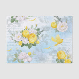 Gelbbraun und Blumenmuster Seidenpapier