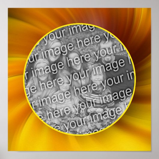 Gelbbraun-Whirlpool-Rahmen hinzufügen Ihr eigenes Poster (Vorne)