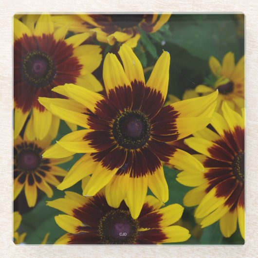 Gelbbraune Blume Untersetzer (Vorderseite)