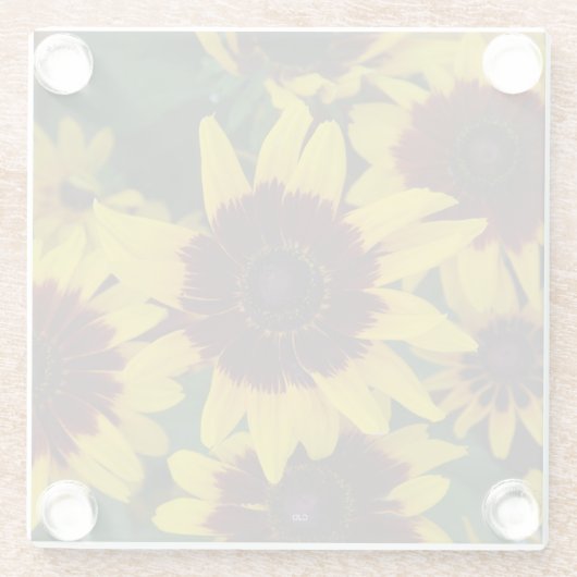 Gelbbraune Blume Untersetzer (Rückseite)