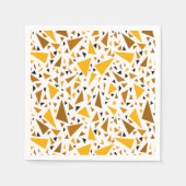 Gelbbraune Dreiecke auf weißem Retro-Hintergrund Serviette (Vorderseite)