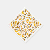 Gelbbraune Dreiecke auf weißem Retro-Hintergrund Serviette (Ecke)