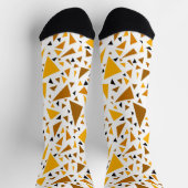 Gelbbraune Dreiecke auf weißem Retro-Hintergrund Socken (Oben)