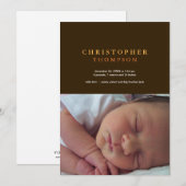 Gelbbraune Geburt des Fotos Ankündigung (Vorne/Hinten)