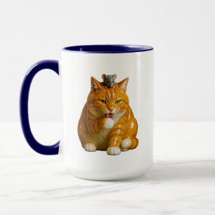 Gelbbraune getigerte Katze Tasse