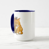 Gelbbraune getigerte Katze Tasse (Vorderseite Links)