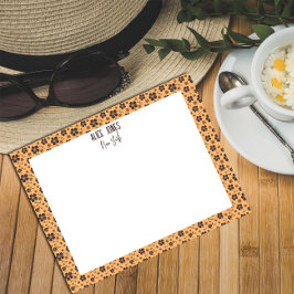 Gelbbraune natürliche Blume Notizblock