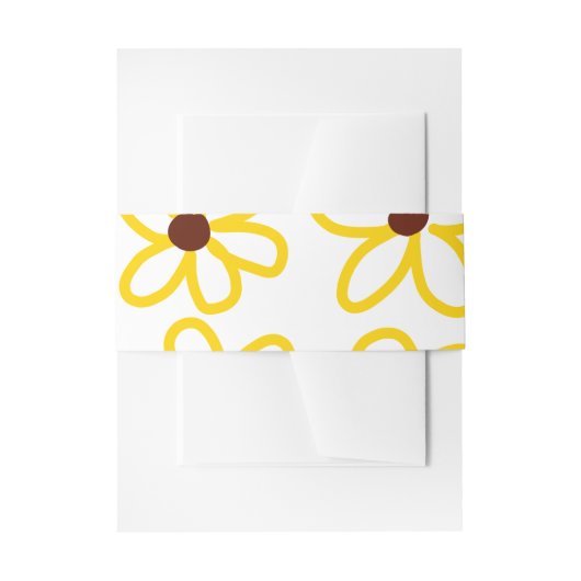Gelbbraune Sonnenblumenmuster Blumenmuster Einladungsbanderole (Vorderseite Beispiel)