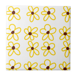 Gelbbraune Sonnenblumenmuster Blumenmuster Fliese