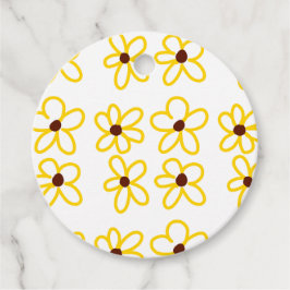 Gelbbraune Sonnenblumenmuster Blumenmuster Geschenkanhänger