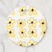 Gelbbraune Sonnenblumenmuster Blumenmuster Geschenkanhänger (Vorderseite)