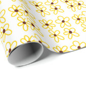 Gelbbraune Sonnenblumenmuster Blumenmuster Geschenkpapier (Rolleneckpunkt)