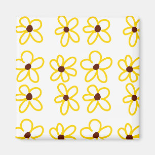 Gelbbraune Sonnenblumenmuster Blumenmuster Magnet