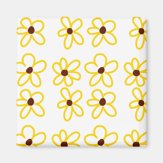 Gelbbraune Sonnenblumenmuster Blumenmuster Magnet (Vorne)