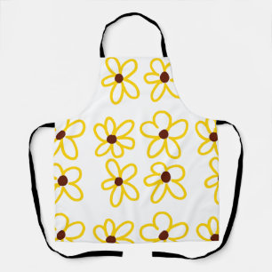 Gelbbraune Sonnenblumenmuster Blumenmuster Schürze