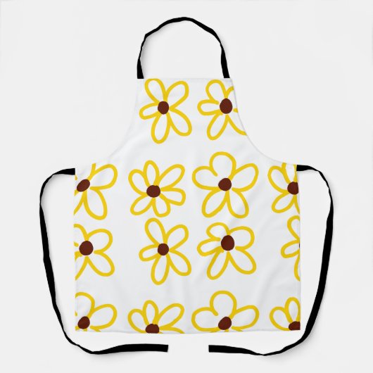 Gelbbraune Sonnenblumenmuster Blumenmuster Schürze (Vorderseite)