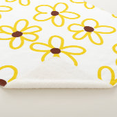 Gelbbraune Sonnenblumenmuster Blumenmuster Sherpadecke (3/4)