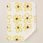 Gelbbraune Sonnenblumenmuster Blumenmuster Sherpadecke (Vorderseite)