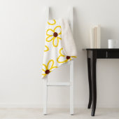 Gelbbraune Sonnenblumenmuster Blumenmuster Sherpadecke (Beispiel)