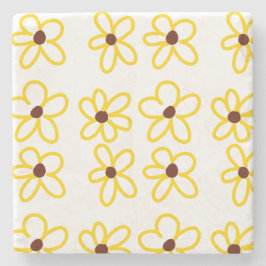Gelbbraune Sonnenblumenmuster Blumenmuster Steinuntersetzer